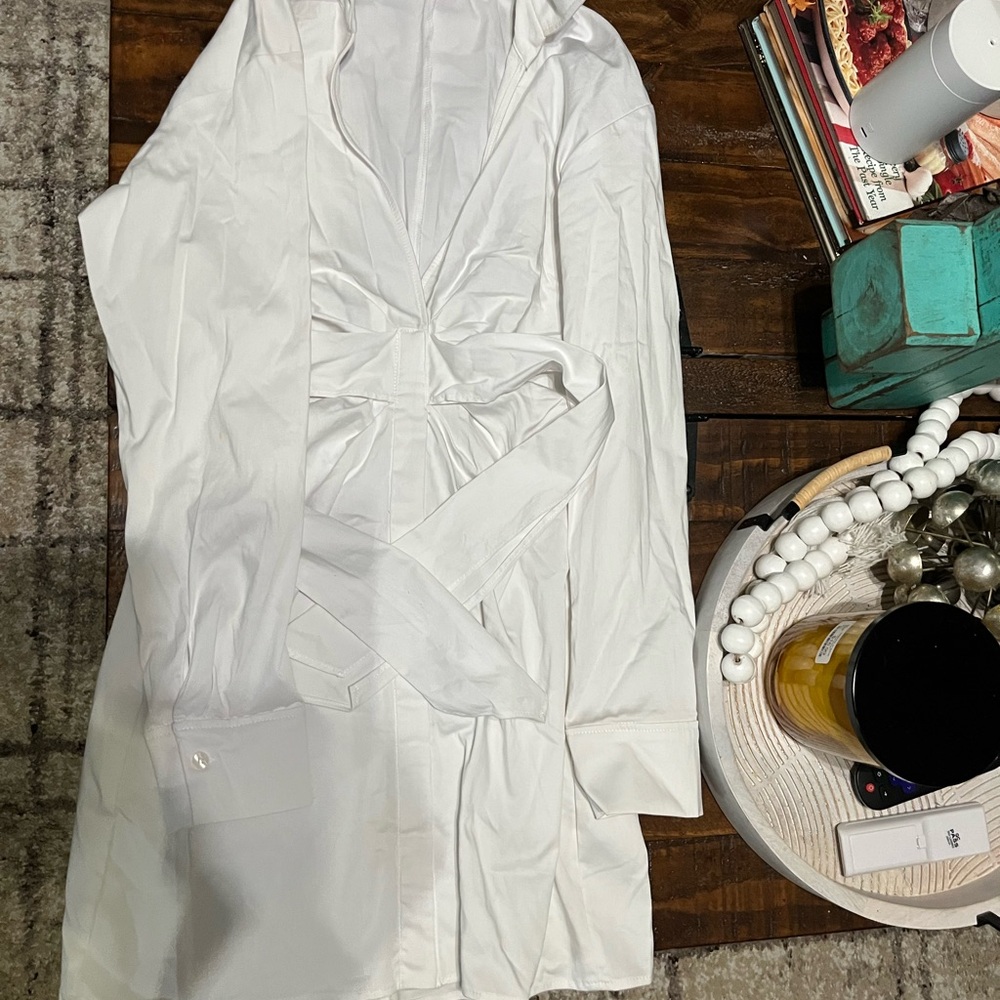 Zara Crisp White Collared Shirt